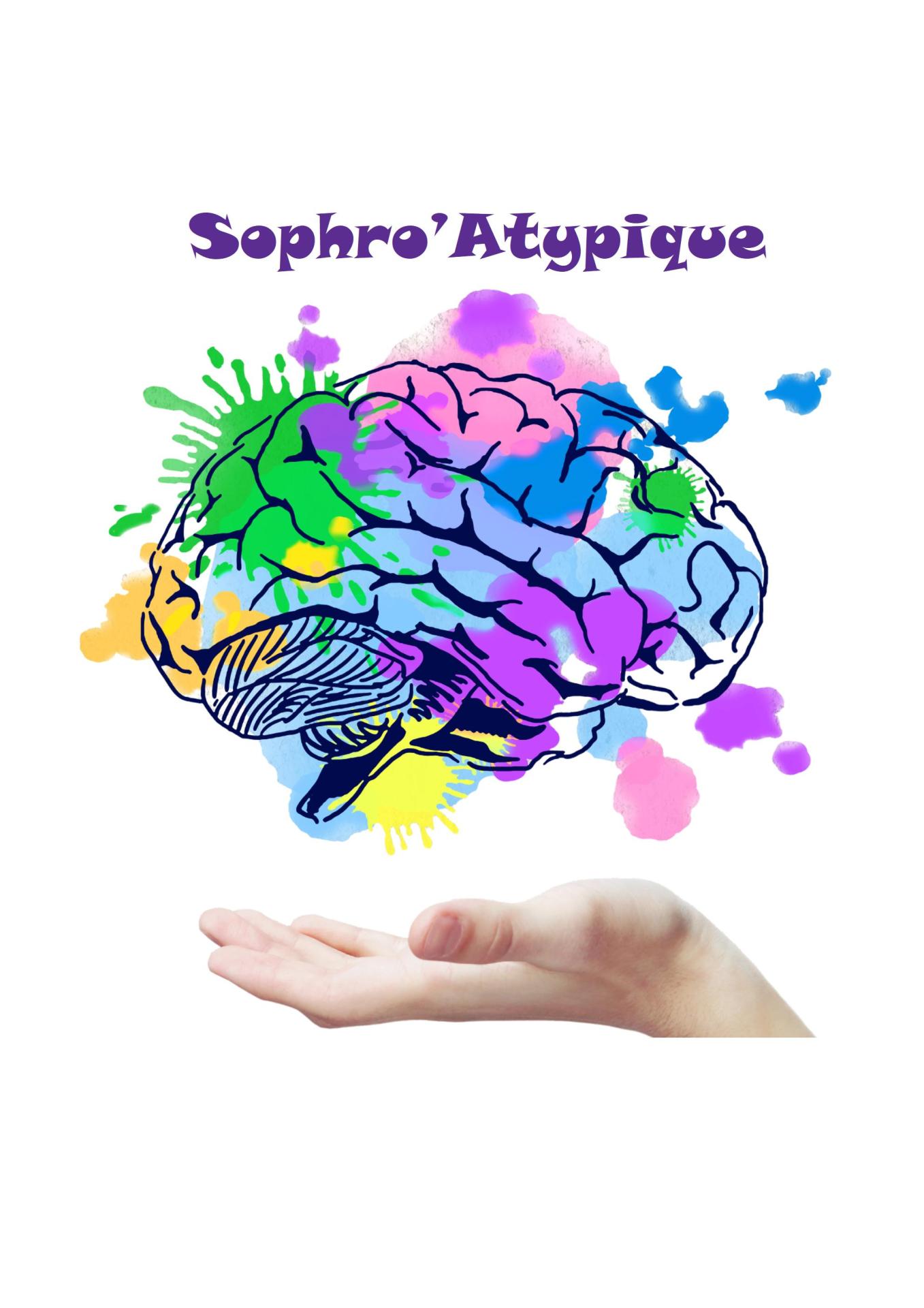Cerveau avec main transparent